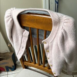 Chic Pink Ribbed Cardigan Sweater